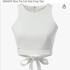 ABADAY Bowtie Cut Out Crop Top